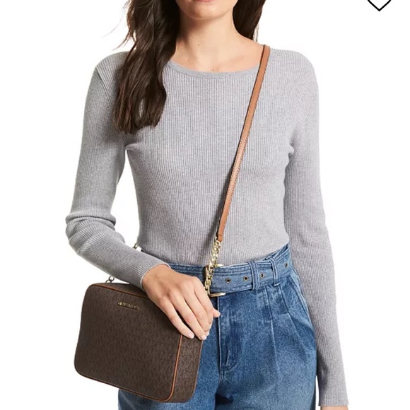 NWT Michael Kors Brown Jet set Large Crossbody Bag - Picture 2 of 10